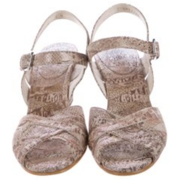 Suart Weitzman Metallic Suede Wedges - Picture 3 of 5